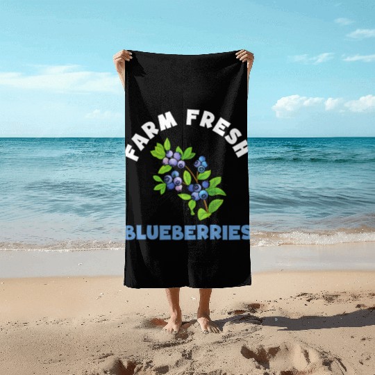 Blueberries Graphics Blueberry Farmer Blueberry Beach Towels