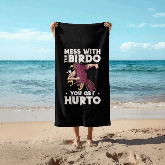 Bird Cartoon Birdwatching Bird Owner Beach Towels