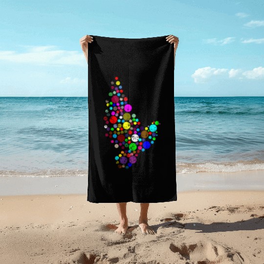Bird Colourful bird Beach Towels