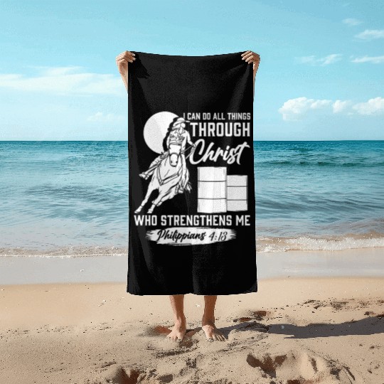 Barrel Racer For Barrel Racing Beach Towels