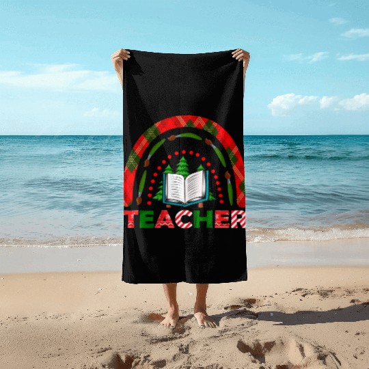 Funny Teaching Students Peace Love Teacher Beach Towels