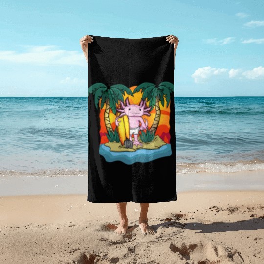 Axolotl Gift Beach Surfing Lover Kids Ocean Beach Towels