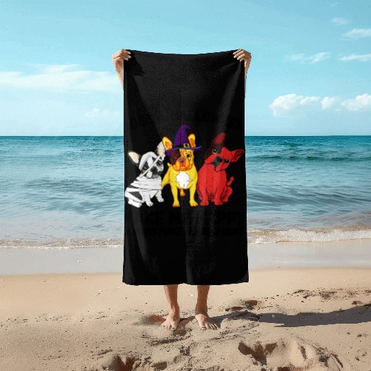 Frenchie Dog Halloween Dog Lover Beach Towels