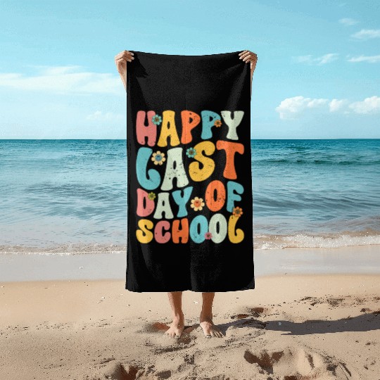 Groovy Happy Last Day of School Teacher Student Beach Towels