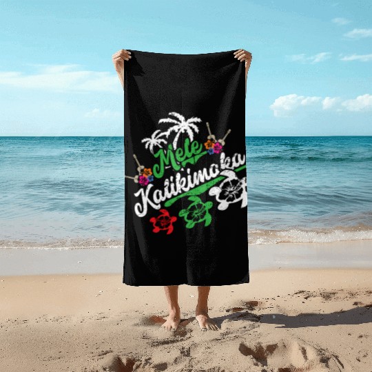 Mele Kalikimaka - Fun Merry Beach Towels