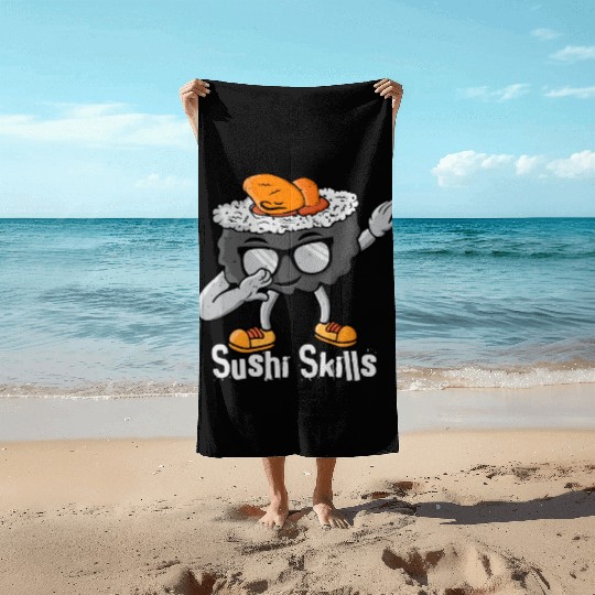Sushi Lover Gift Men Japanese Cooking Food Sushi Beach Towels