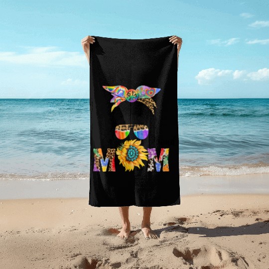 Proud Mom Pride Mess LGBT Gay Pride Beach Towels