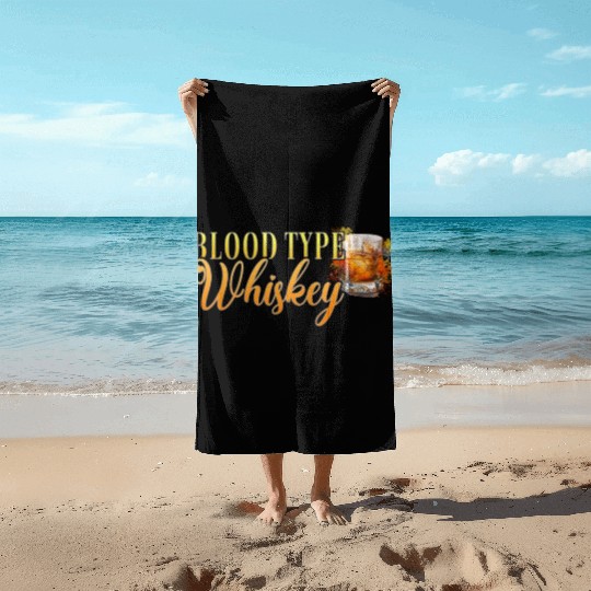 Blood Type Whiskey Cocktail Bartender Beach Towels