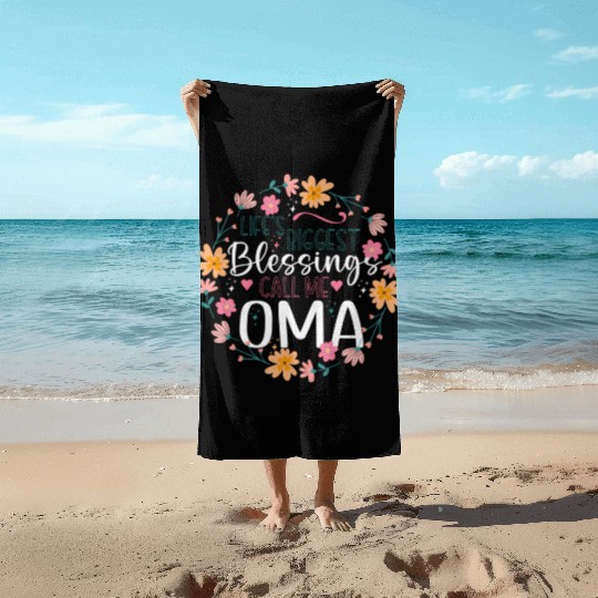 Floral Oma Grandmother Grandma For Beach Towels