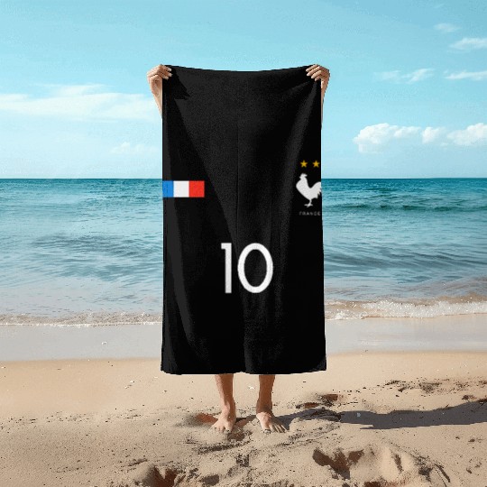 France Jersey 10 French Football Soccer Beach Towels