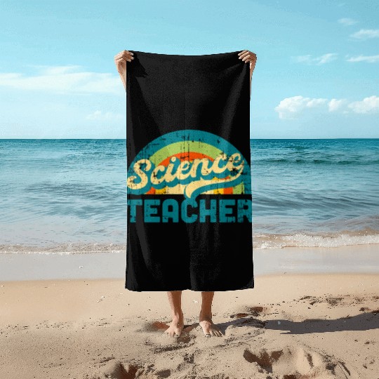 Science Teacher Retro Vintage 70S 80S Groovy Distr Beach Towels