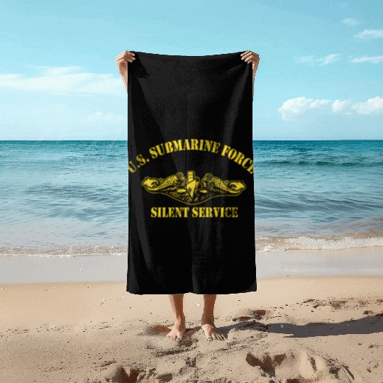 Us Submarine Force Silent Service Veteran Submarin Beach Towels