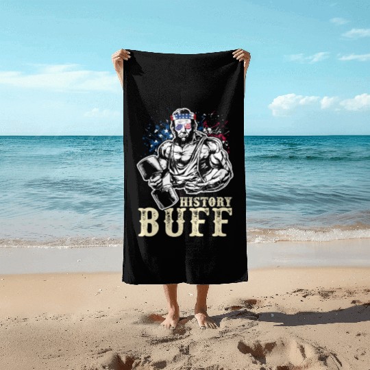 History Buff Independence Day Lincoln Patriot USA Beach Towels