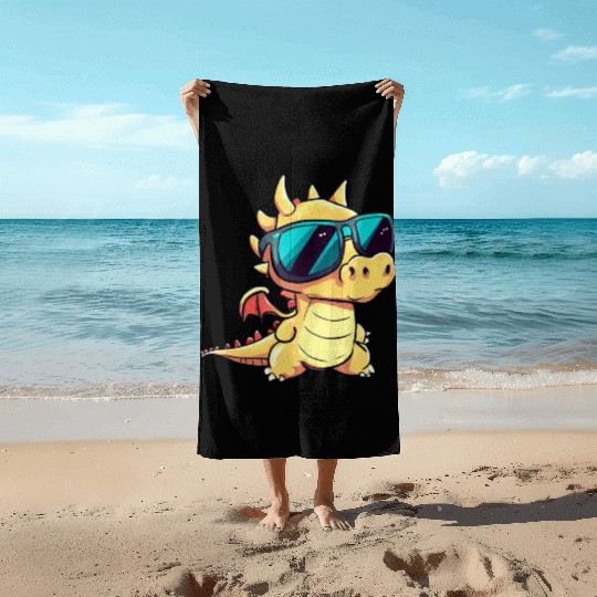 Cute Baby Dragon Puppy Beach Towels
