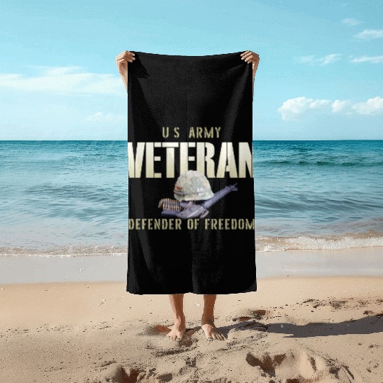 US Army Veteran: Defender of Freedom Beach Towels