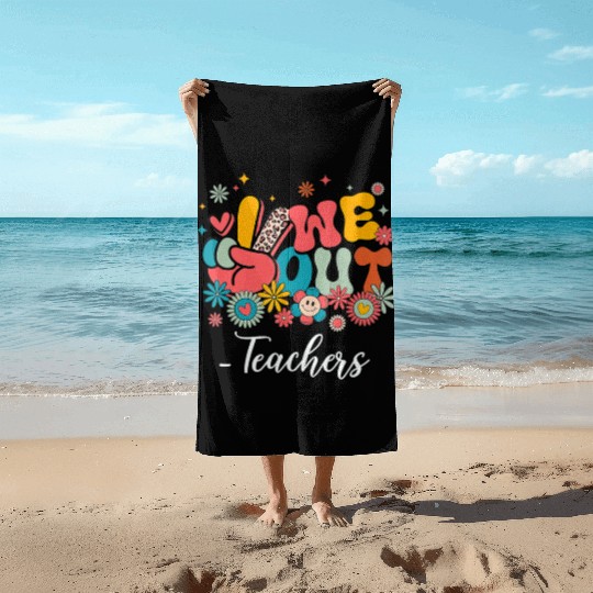 Cute End Of School Year Teacher Summer Bruh We Out Beach Towels