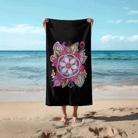 Splash blossom Beach Towels