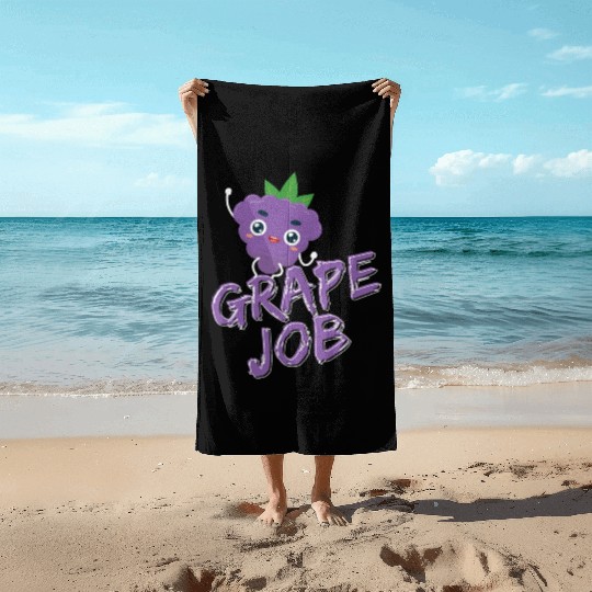 Grape Job Beach Towels