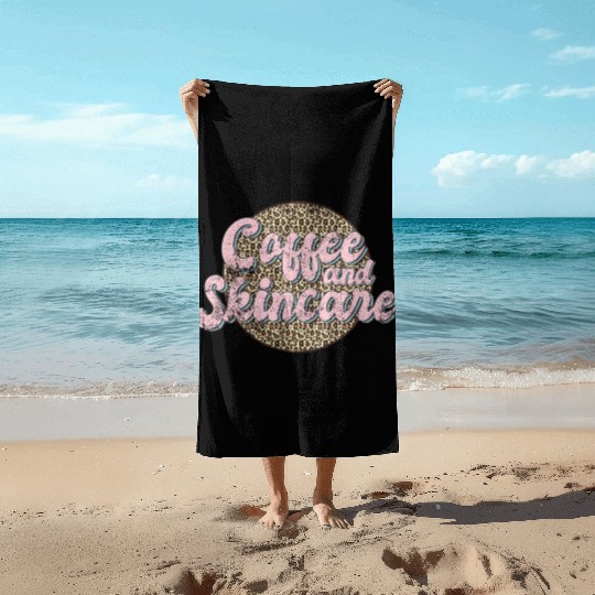 Coffee And incare Leopard Esthetician incare Beach Towels
