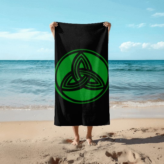 Irish Celtic Cross Trinity Knot St Patrick'S Day Beach Towels