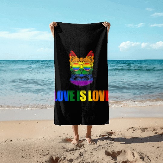 love Is Love Gay Pride Beach Towels
