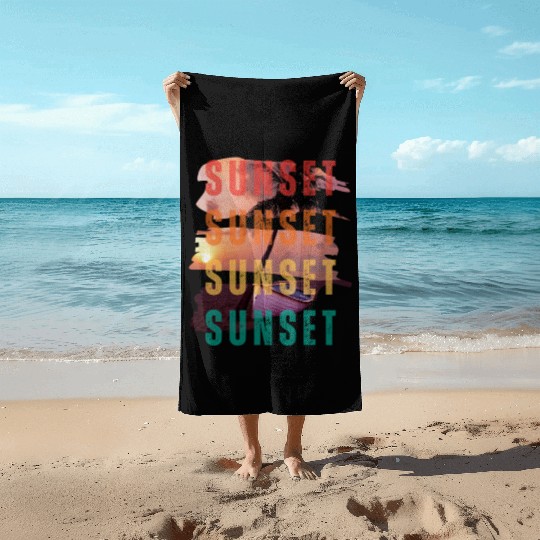 Sunset on the Beach Beach Towels