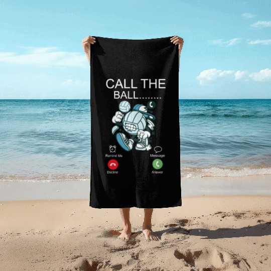 Volleyball Player Team Phone Display Call The Ball Beach Towels