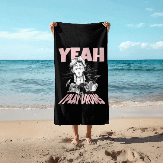 Drummer Drums Heavy Band Beach Towels