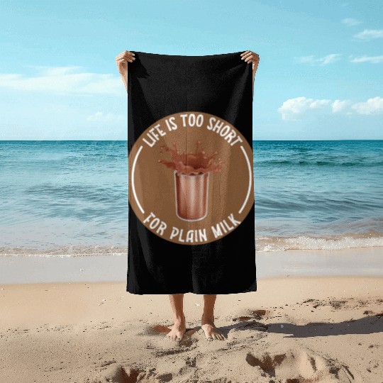 I Love Chocolate Milk Lover Funny Chocolate Milk Beach Towels