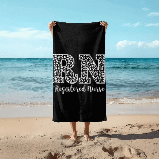 Registered Nurse Rn Leopard Nursing School Nurse Beach Towels