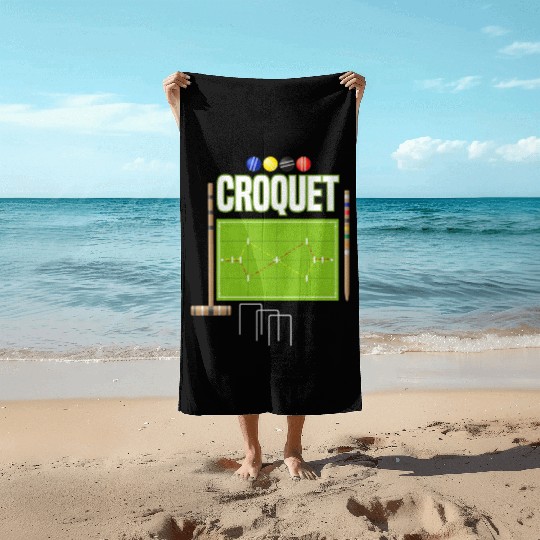 Croquet Player Garden Croquet Golf Sport Beach Towels