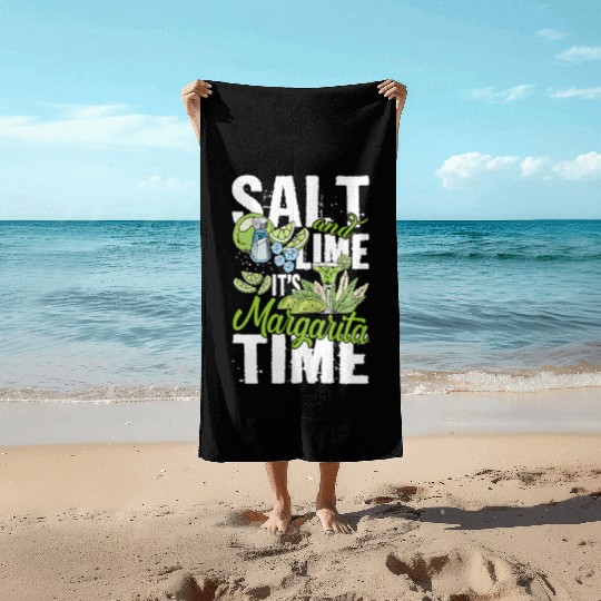 Salt And Lime It'S Margarita Time Pub Crawl Pytime Beach Towels