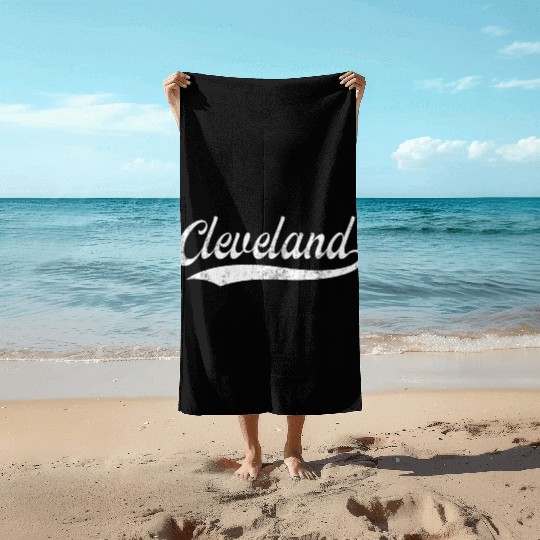 Vintage Cleveland Ohio Distressed Beach Towels