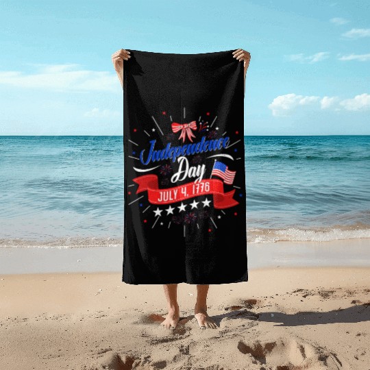 Independence Day 4th July 1776 American Patriots Beach Towels
