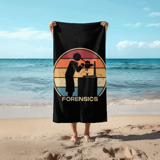 Retro Psychology Digital Forensics Forensic Scient Beach Towels