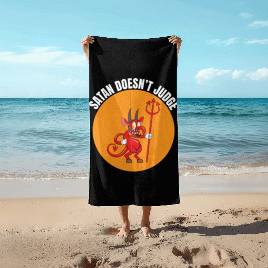 Funny Hail Gay Satan Lgbt Goth Gay Pride Baphomet Beach Towels