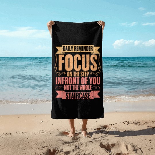Daily Reminder Vintage Retro Affirmation A Beach Towels