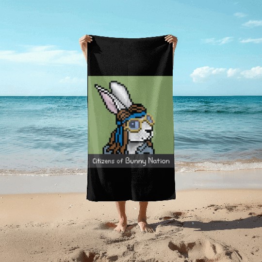 Citizens of Bunny Nation NFT #97 Artwork Beach Towels