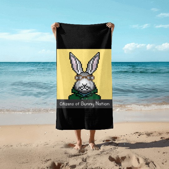 Citizens of Bunny Nation NFT #86 Artwork Beach Towels
