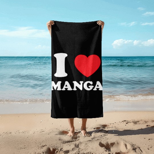 Manga Fan Of Japanese Animation Comics Heart Manga Beach Towels