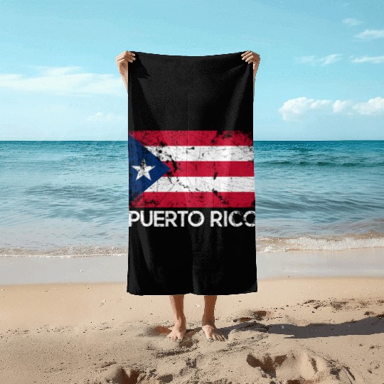 Puerto Rican Flag Made In Puerto Rico Beach Towels