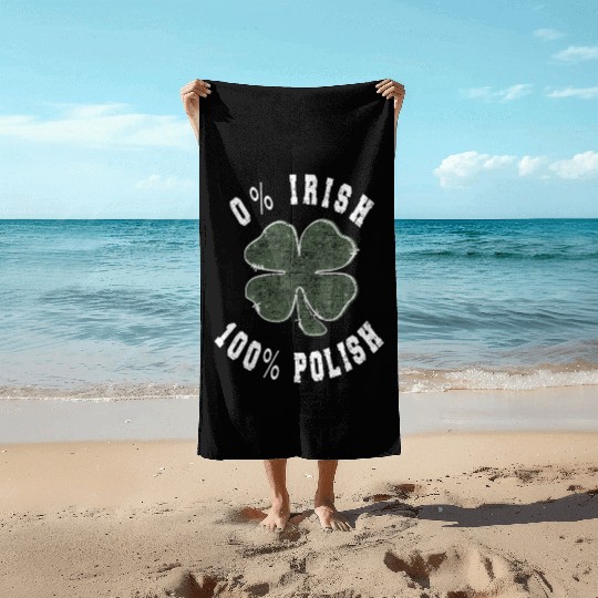 0 Irish 100 Polish Shamrock Beach Towels