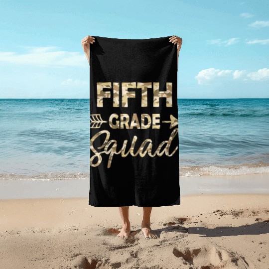 Fifth Grade Camo Teacher Welcome Back To School Beach Towels