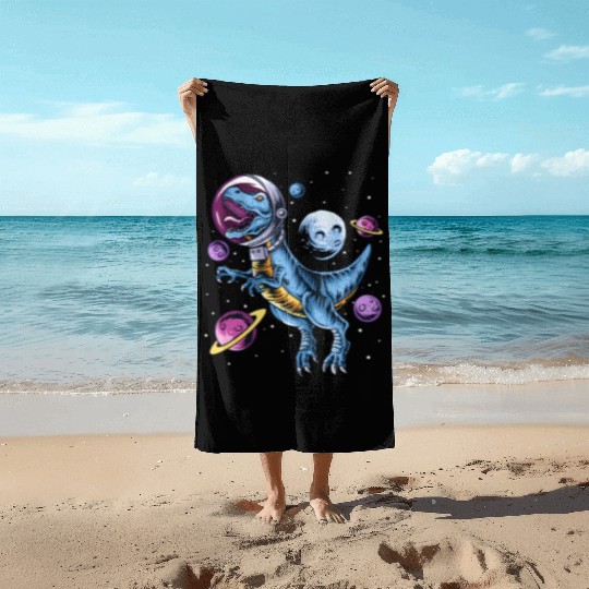 Dinosaur Astronauts Science Fiction Science Beach Towels