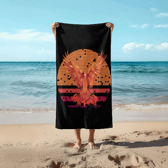 Firebird Fantasy Fire Phoenix Rise From Ashes Beach Towels