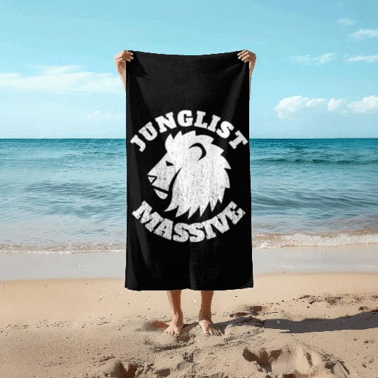 Junglist Music DnB EDM Drum N Bass Lion Beach Towels