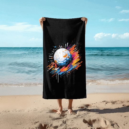 Golf Ball Graffiti Golfing Golfer Golf Player Beach Towels