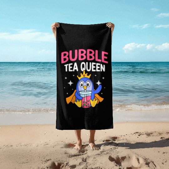 Bubble Tea Queen Boba Tea Drinker Korean Drink Beach Towels