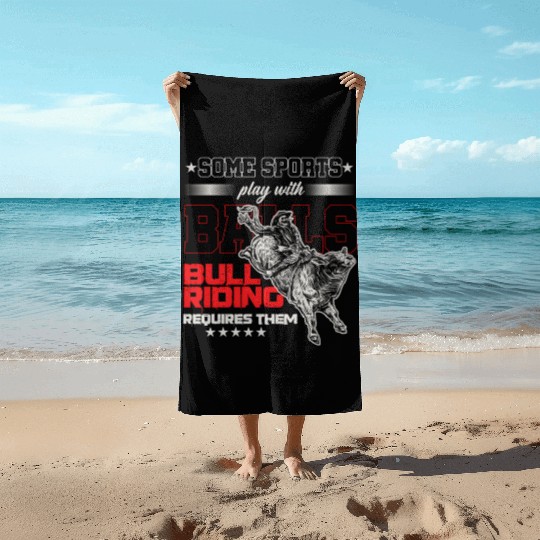 Bull Riding Sports Rodeo Cowboy Western Bull Rider Beach Towels