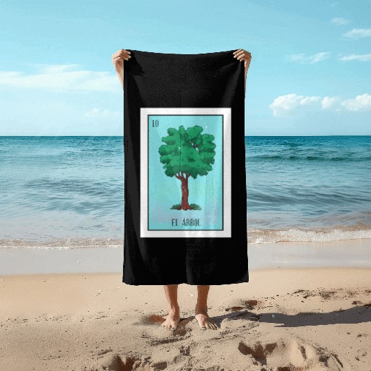 El Arbol Lottery Card The Tree Card Mecan Beach Towels